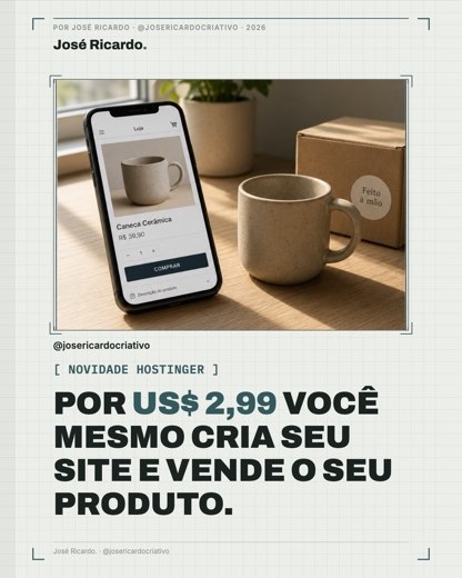 Slide de carrossel meu sobre criar site com IA.